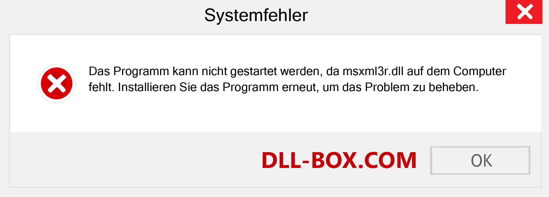 msxml3r.dll-Datei fehlt?. Download für Windows 7, 8, 10 - Fix msxml3r dll Missing Error unter Windows, Fotos, Bildern