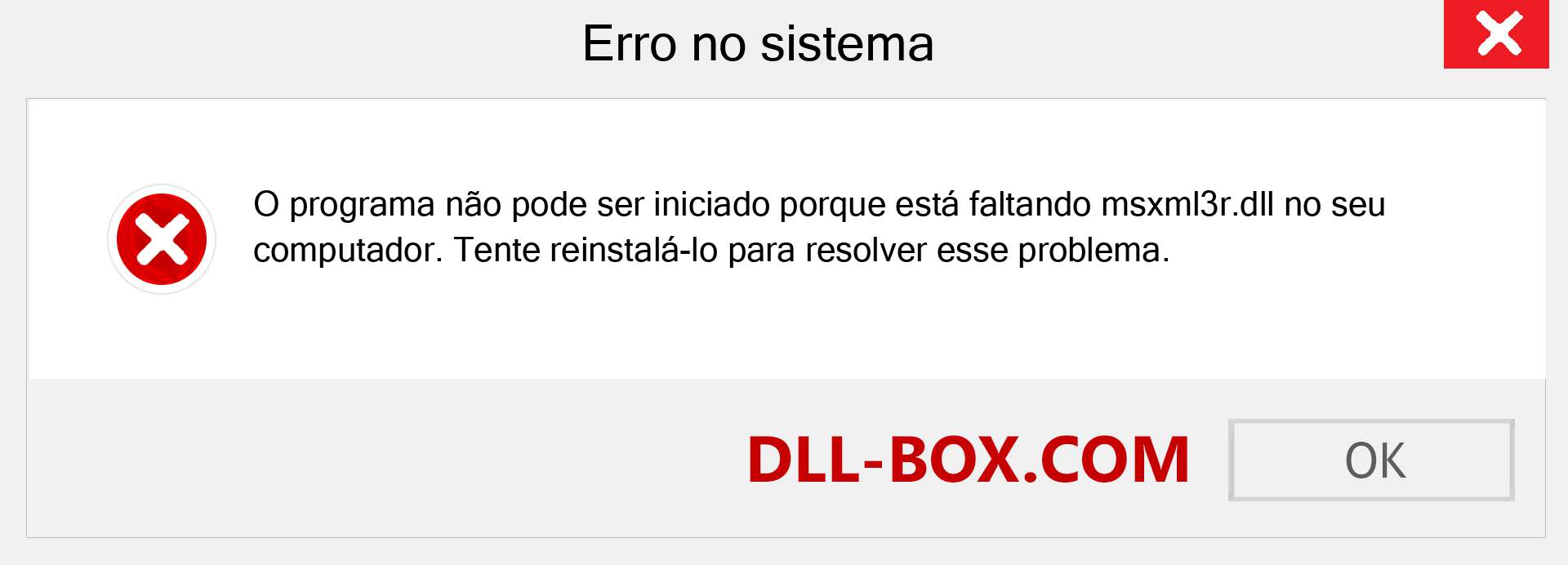 Arquivo msxml3r.dll ausente ?. Download para Windows 7, 8, 10 - Correção de erro ausente msxml3r dll no Windows, fotos, imagens